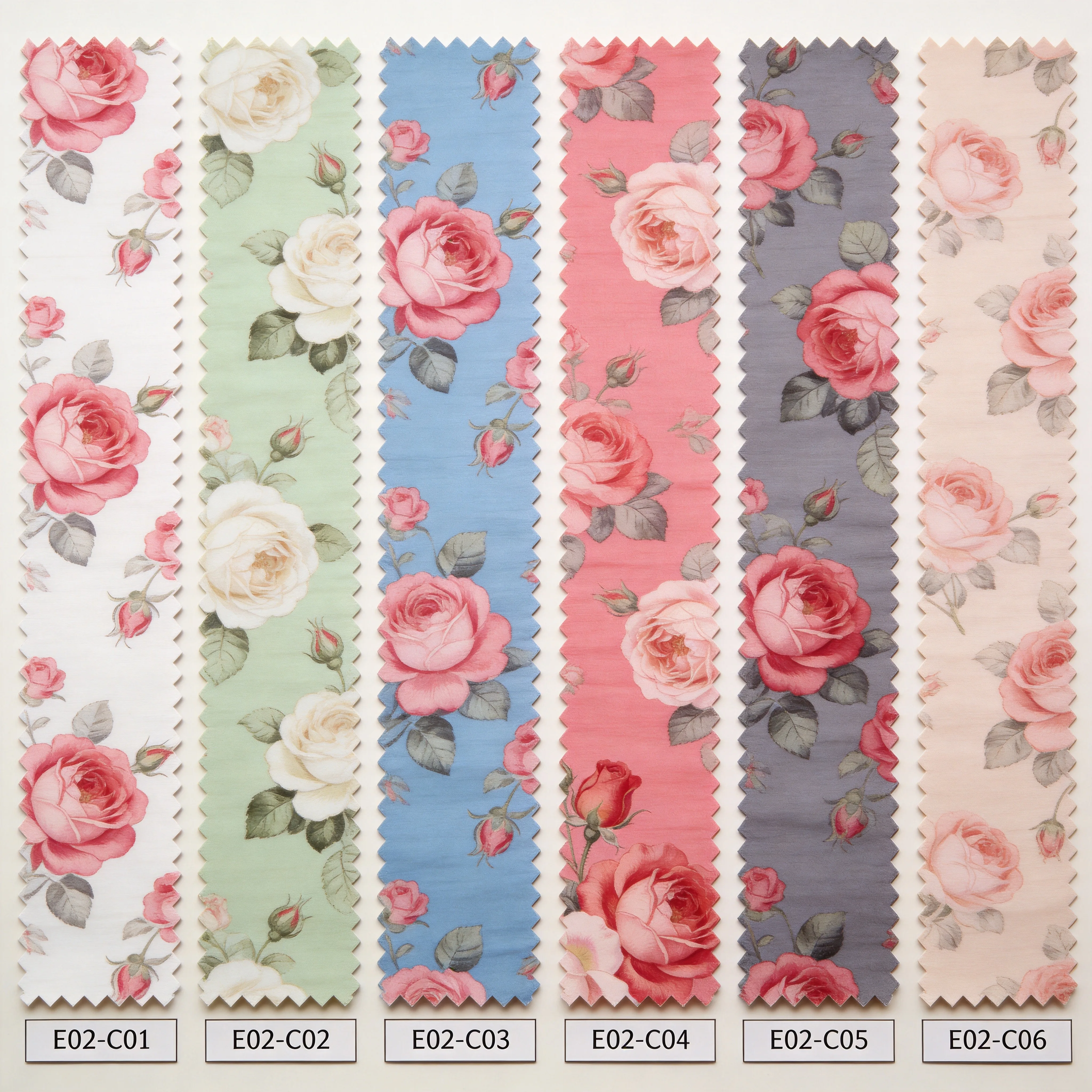 E02 English Garden Rose 6 colorways