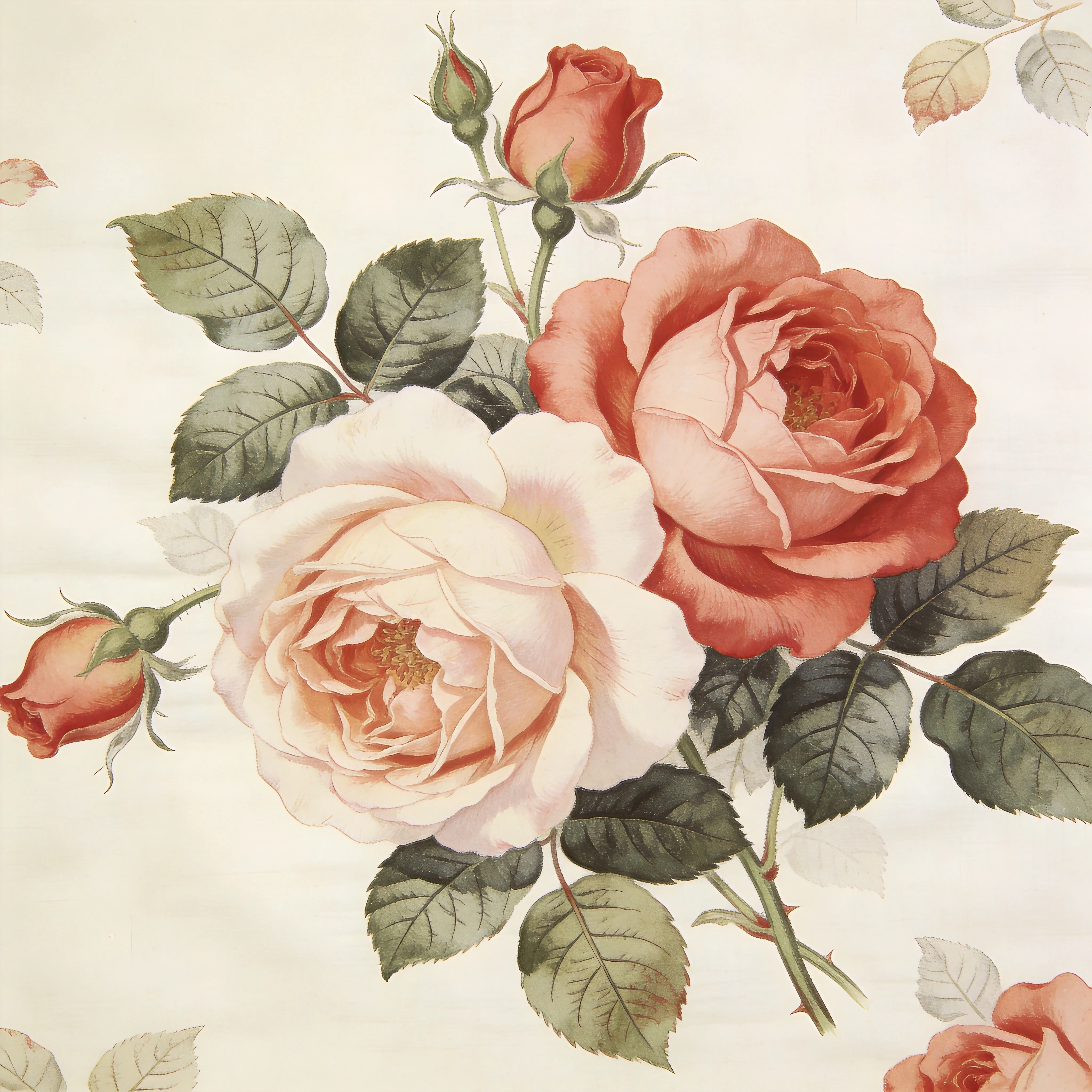 E02 English Garden Rose fabric