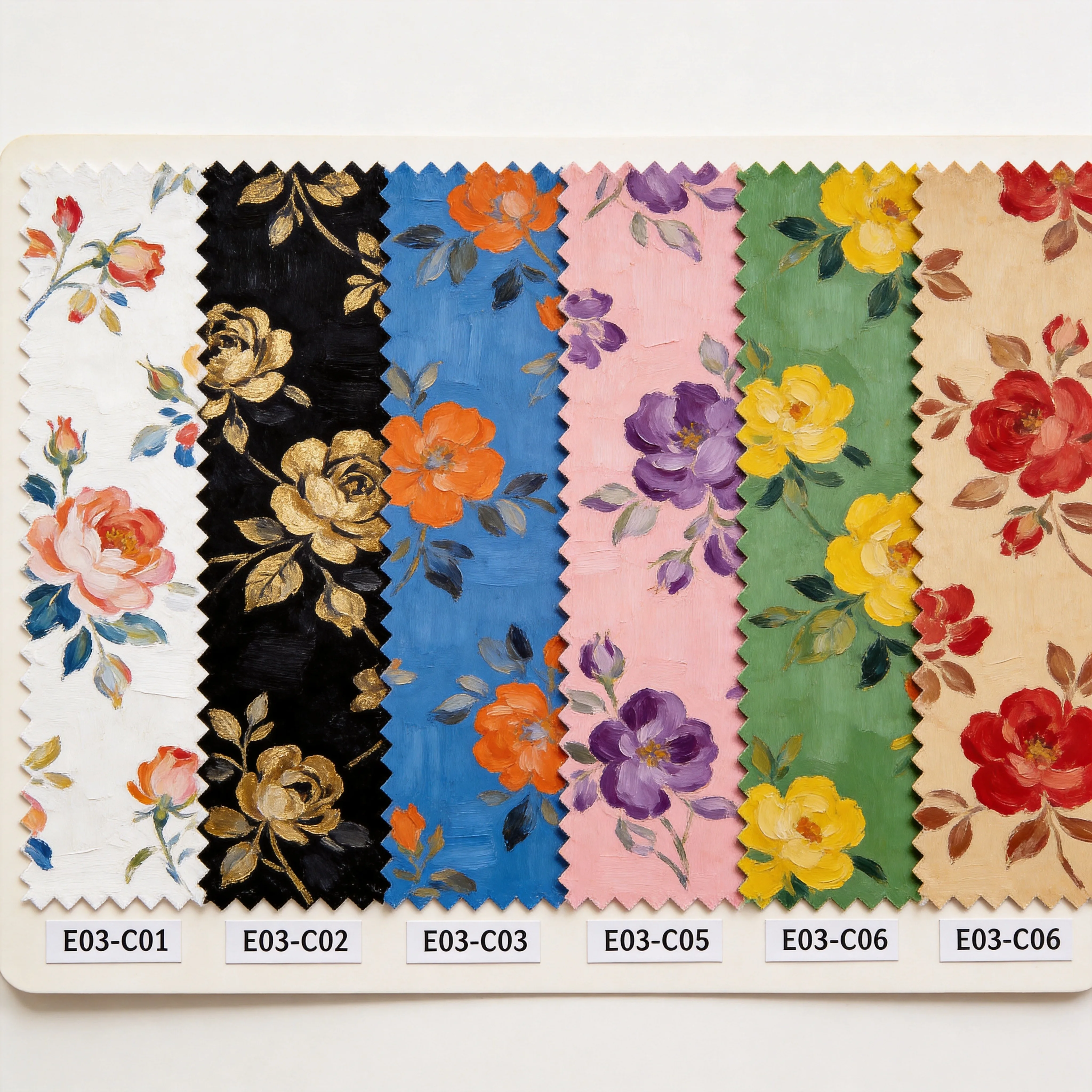 E03 Painterly Blooms 6 colorways