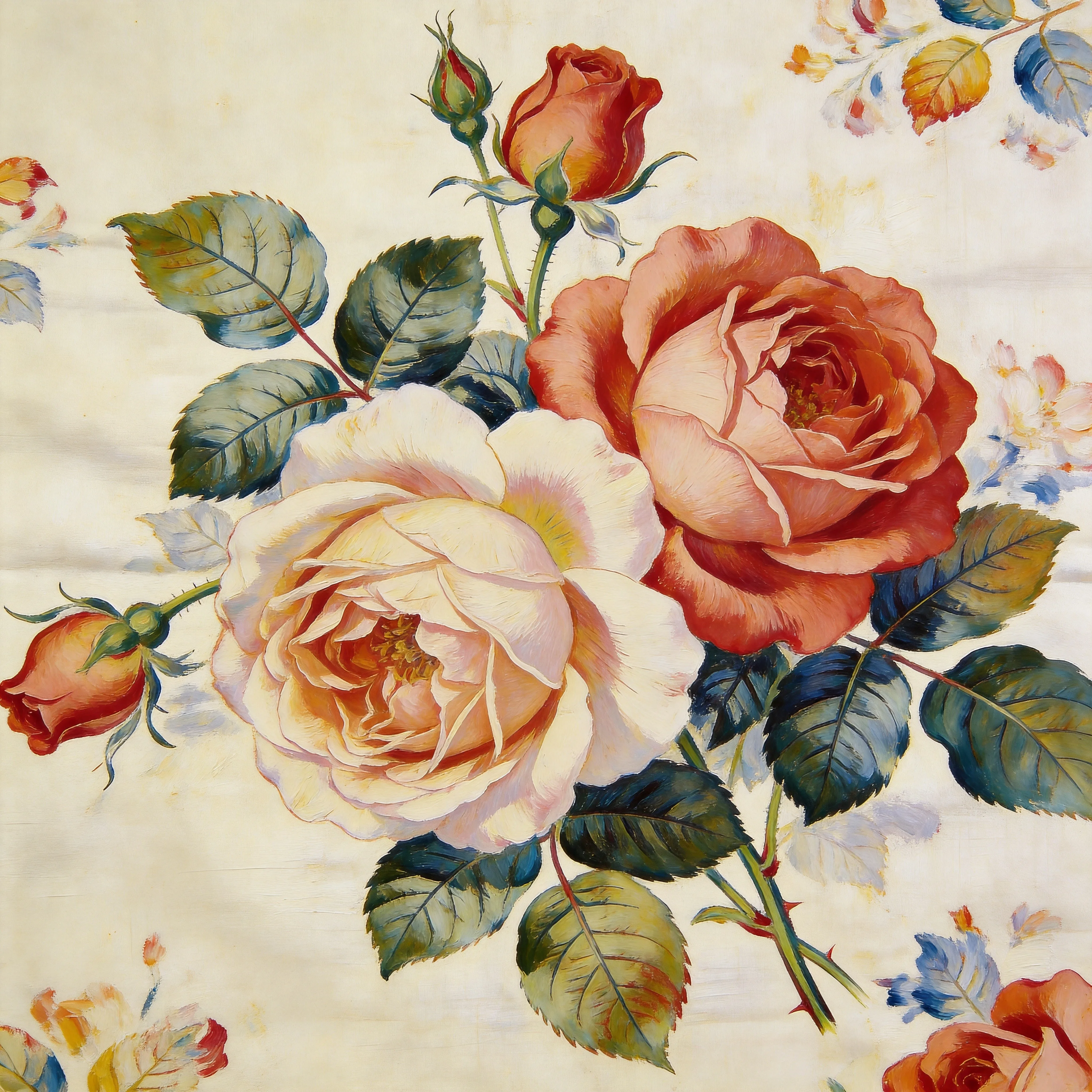 E03 Painterly Blooms fabric