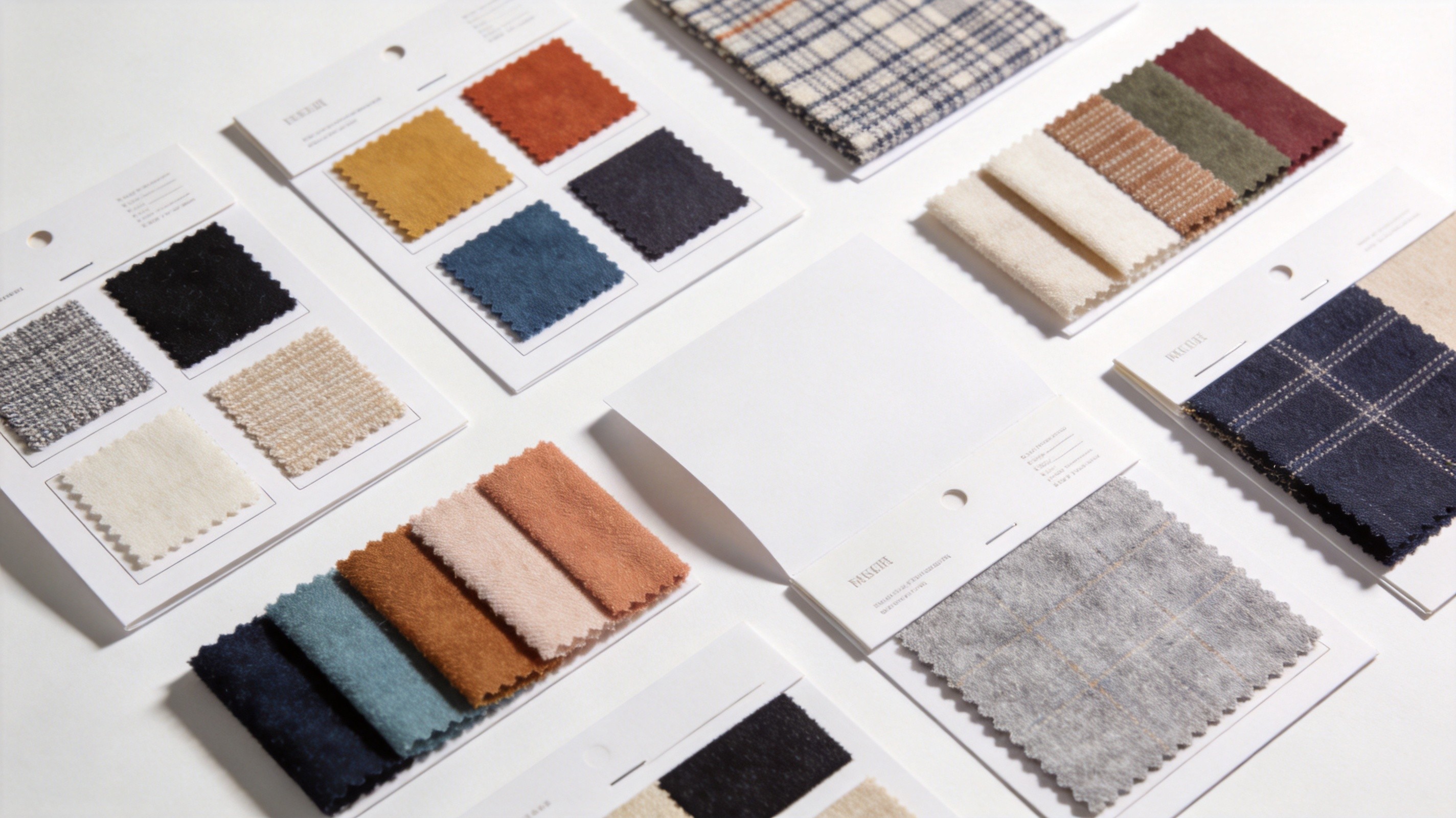 Linen viscose fabric swatch cards in 211 stock colors