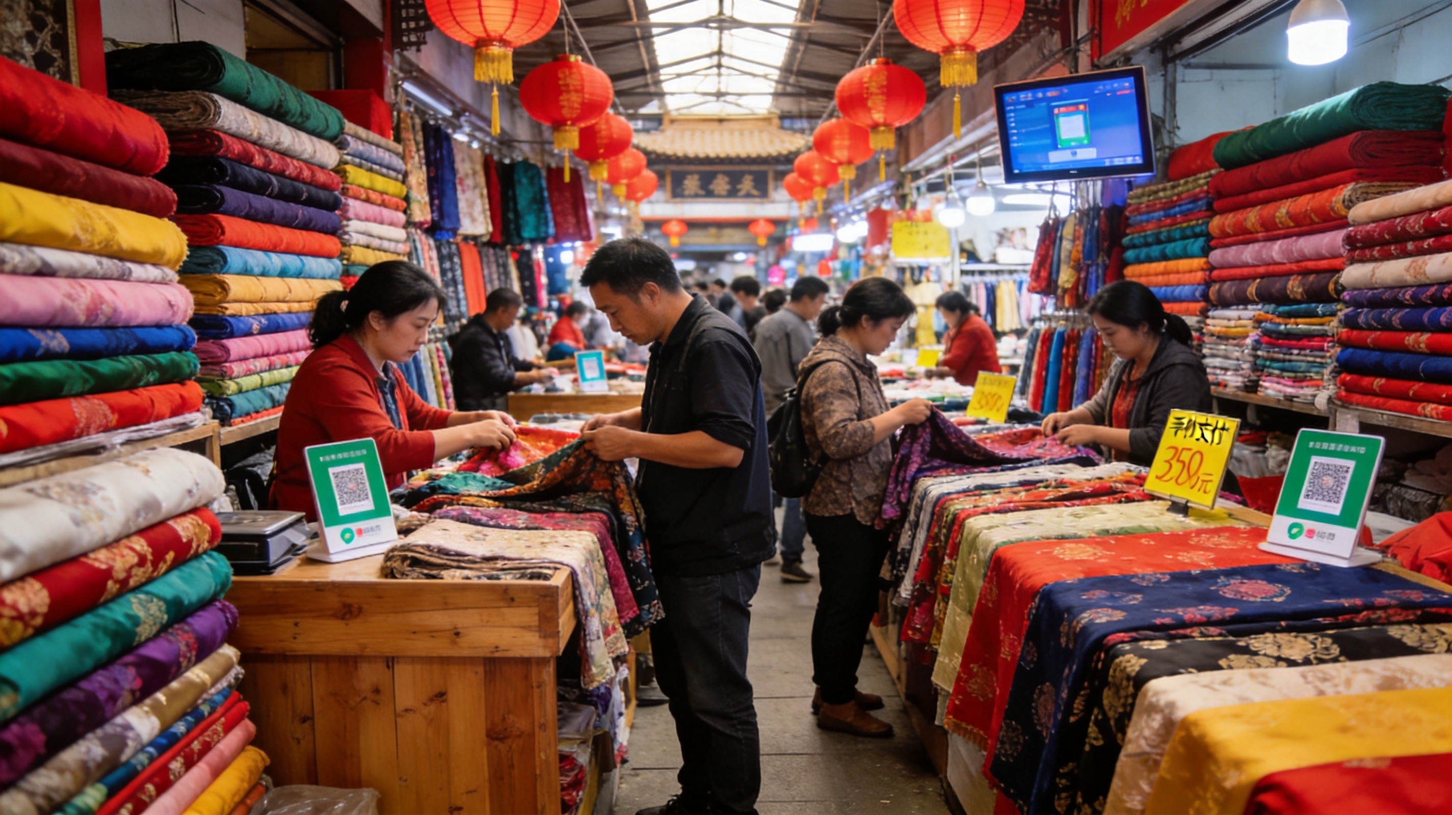 Keqiao China Textile City market with linen fabric suppliers