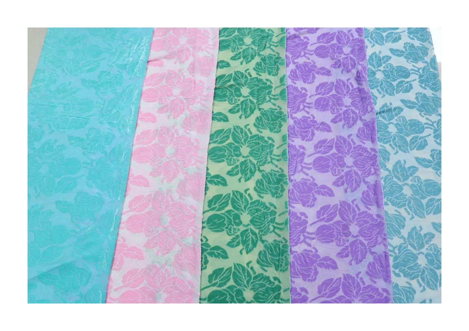 modern large floral burnout devore velvet five colors