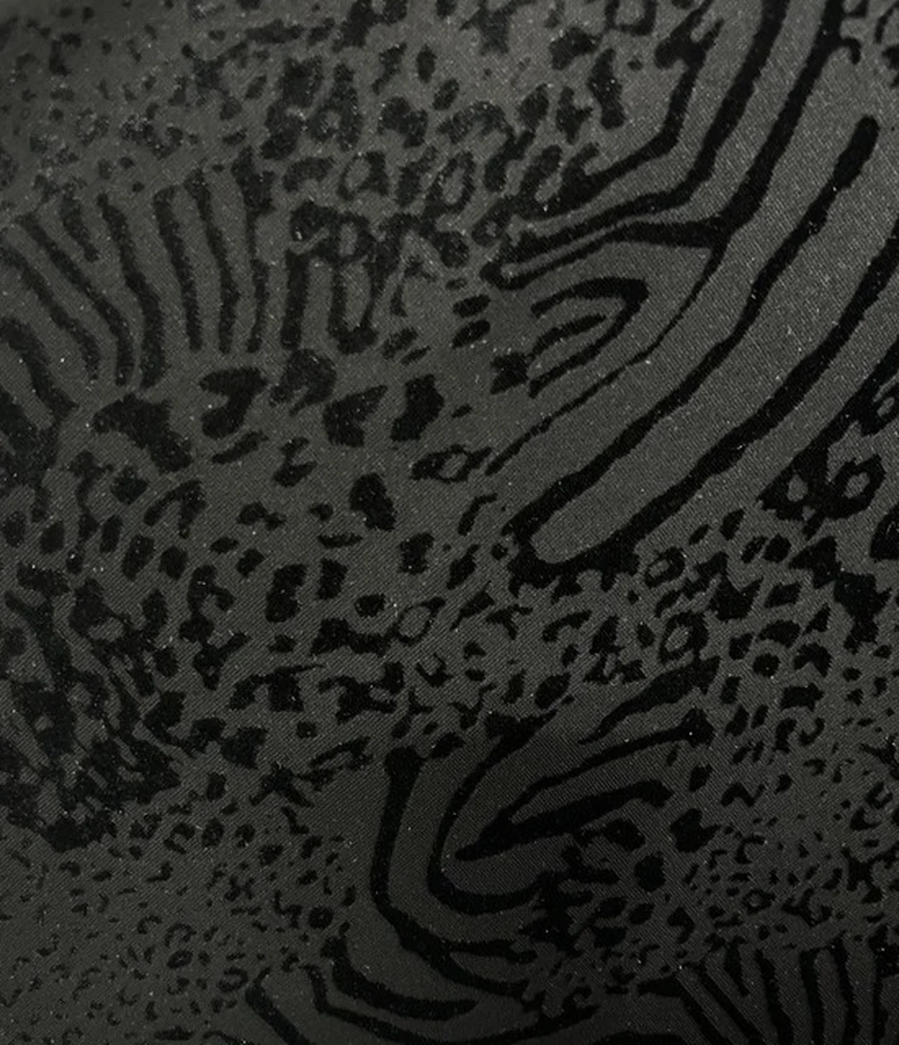 burnout velvet grey-on-black zebra/wave organic texture
