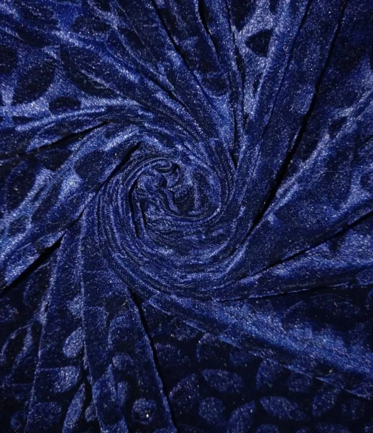 burnout velvet royal blue swirling rose vortex