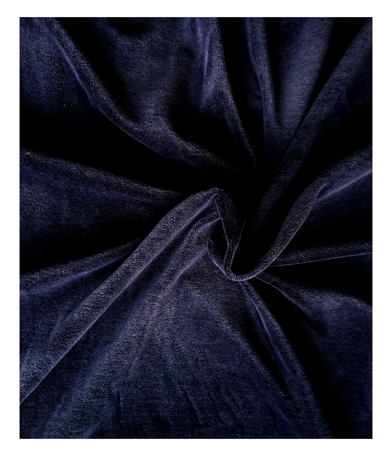 midnight solid dyed viscose velvet fabric