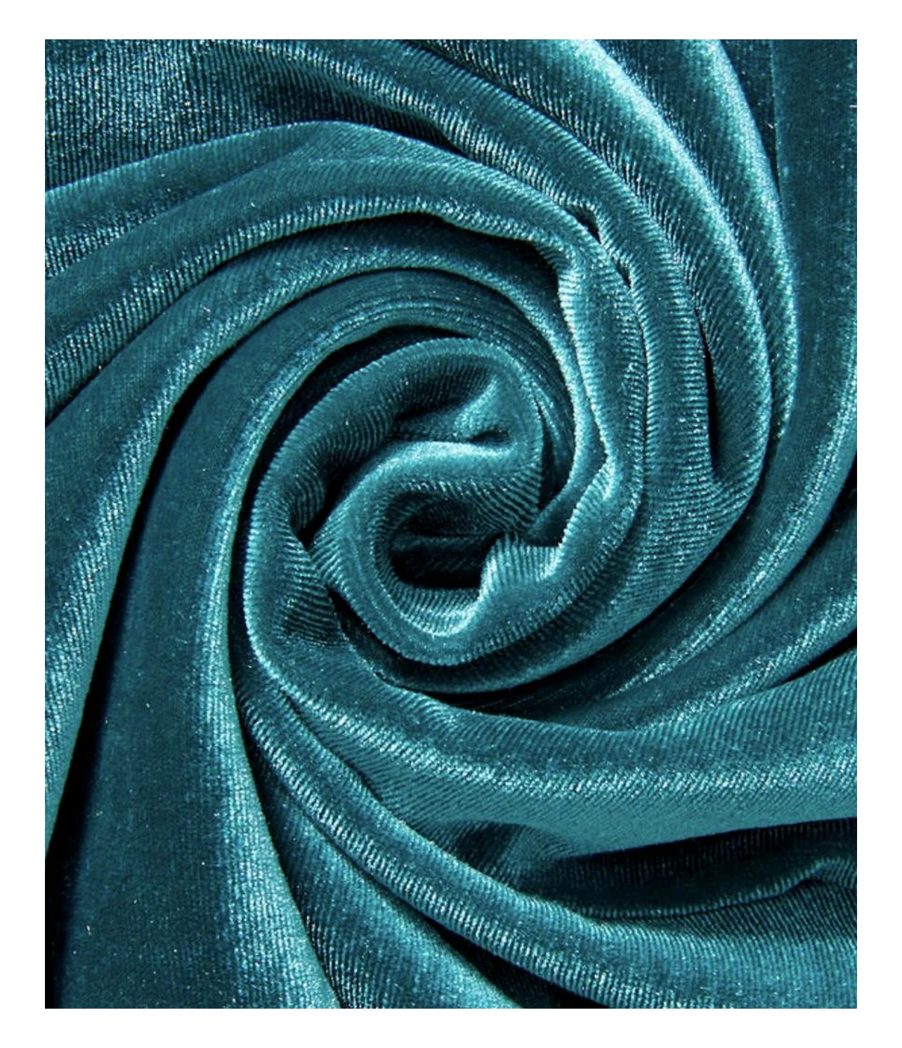 peacock teal solid dyed viscose velvet fabric