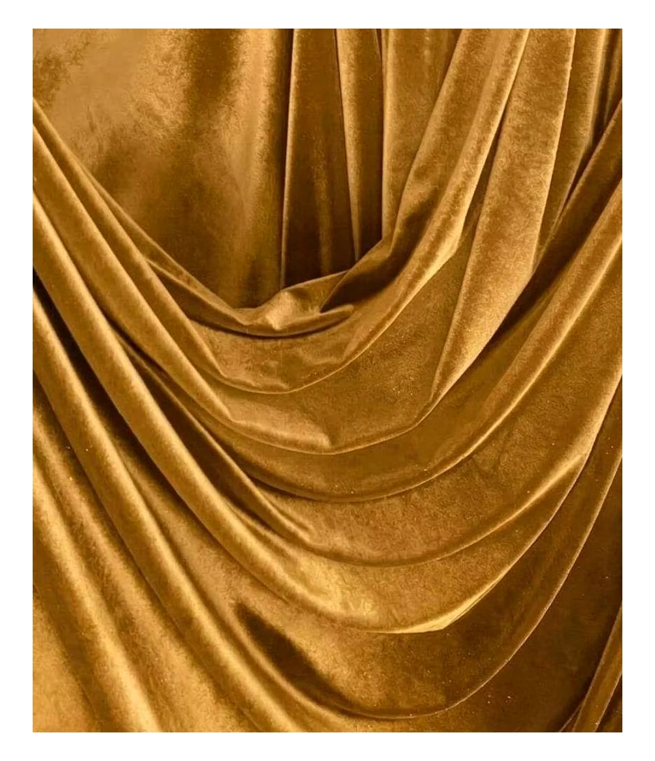 antique gold solid dyed viscose velvet fabric